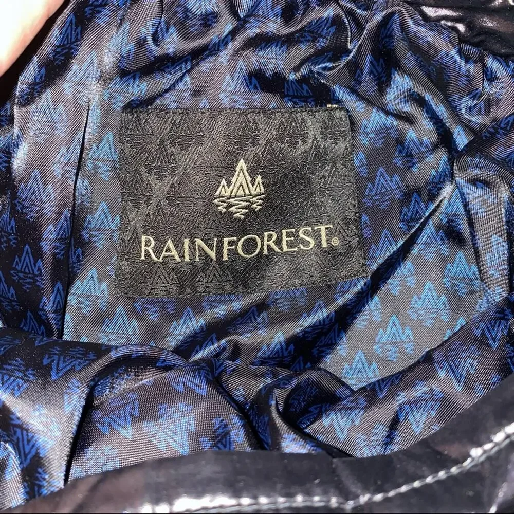 Rainforest Black Patent Cosmetic Bag Travel Toiletry Pouch 8.5x12.25‎